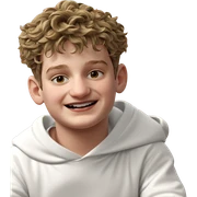 happy boy in white hoodie sticker