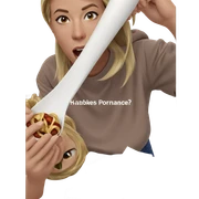 blonde girl enjoying food pov sticker