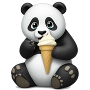 Panda eating ice cream sticker
