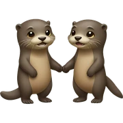 two otters holding hands sticker