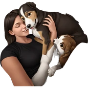 girl and dog love moment sticker
