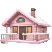 Light pink winter cabin sticker