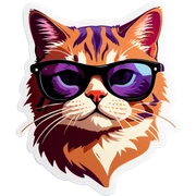 Cat with sunglasses sticker