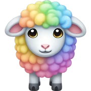 Kawaii rainbow pastel sheep  sticker