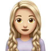 White girl with long brown hair sticker