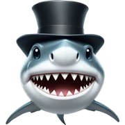 Shark with a top hat sticker