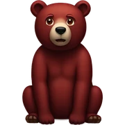 Dark red bear sticker