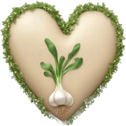 beige heart adorned with garlic garland sticker
