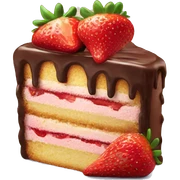 cake with strawberry sticker