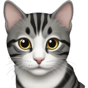 black and white tabby cat sticker