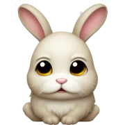 cute frowning bunny sticker