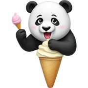 Panda eating ice cream sticker
