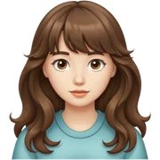 Wavy girl with bangs, brown hair with and white skinned girl long hair sticker