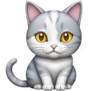 Grey and white cat sticker