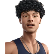 realistic portrait of male with necklace sticker