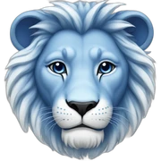 blue and white lion sticker