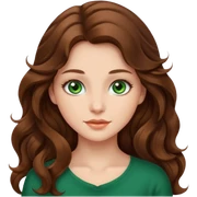 Beautiful girl,brown hair,wavy hair，long hair,green eyes sticker