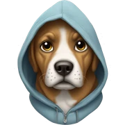dog wearing hoodie sticker