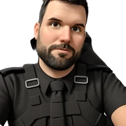 bearded boy in black uniform sticker