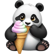 Panda eating ice cream sticker