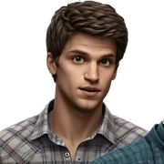 young man in plaid shirt sticker