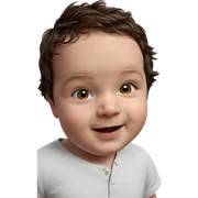 smiling boy with brown hair sticker
