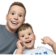 two boys smiling together sticker