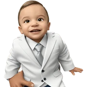 formal boy sitting in chair sticker