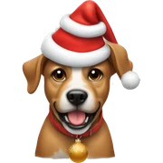 Dog with Santa hat holding an ornament  sticker