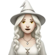 White witch with pale skin sticker