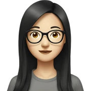 asian girl long black hair with glasses sticker
