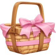 Picnic  basket in light pink bow sticker