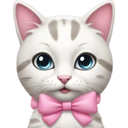 girly cat with pink bow sticker