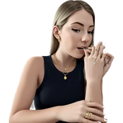 serene girl adorned in jewelry sticker