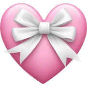 pink heart with a white bow sticker