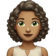 tan girl curl dark hair green eyes sticker