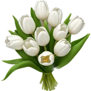 white tulip bouquet  sticker