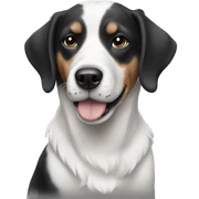 black and white dog sticker