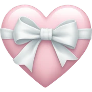 Pastel pink heart with white bow sticker