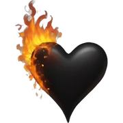 Black heart wrapped in fire  sticker