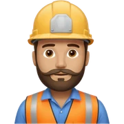 Construction site manager with beard sticker