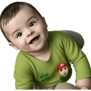 realistic boy in green shirt sticker