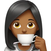girl drinking from tea cup sticker