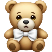 Teddy bear with white bow sticker