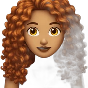 cara mujer cabello rizado peliroja sticker