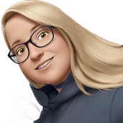 blonde girl with glasses and car sticker