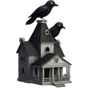 Nevermore Academy. Haunted Addams house. birdhouse  sticker