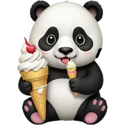 Panda eating ice cream sticker