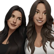two girls smiling together sticker
