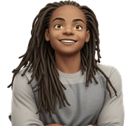 smiling boy with dreadlocks indoors sticker